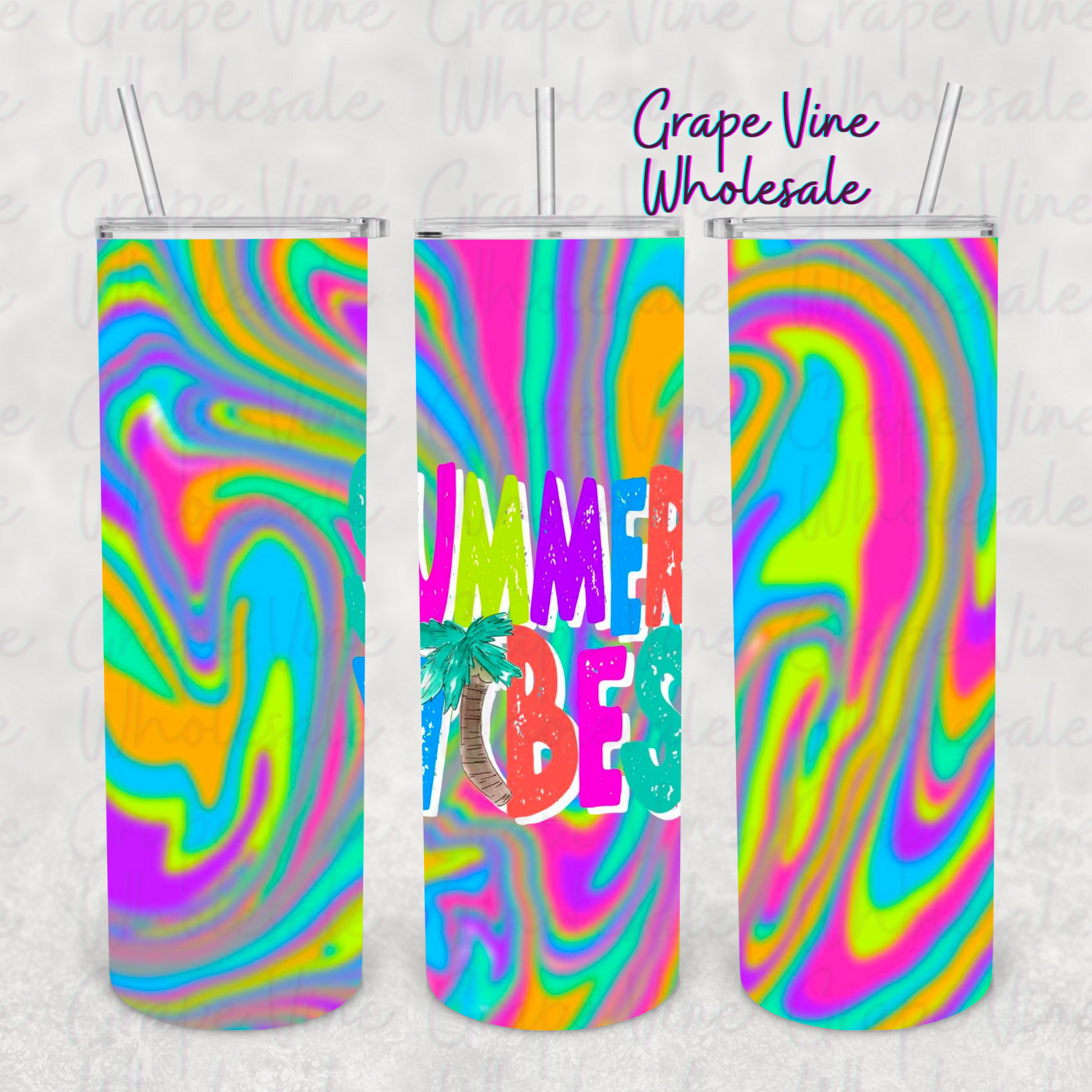 KB Designs Exclusive Summer Vibes 20oz Skinny Tumbler Grape Vine Wholesale