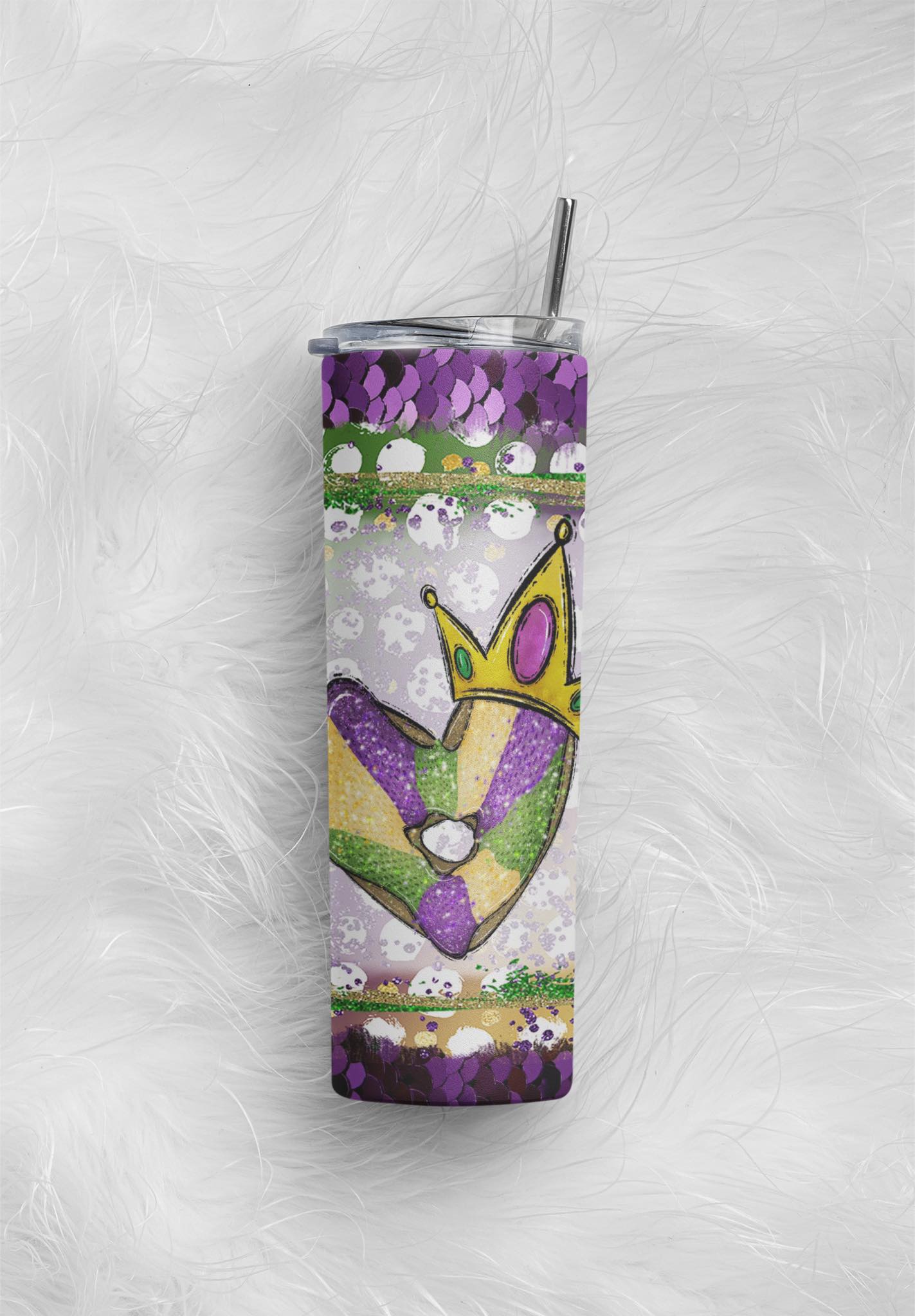 KB Exclusive King Cake Love 20oz Skinny Tumbler Grape Vine Wholesale