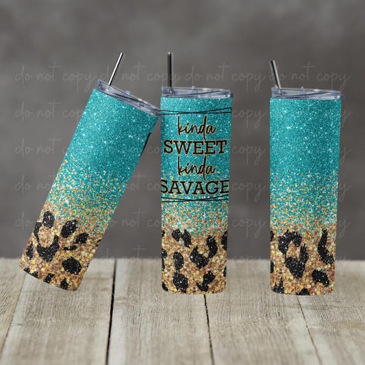 Kinda Sweet Kinda Savage 20oz Skinny Tumbler Grape Vine Wholesale