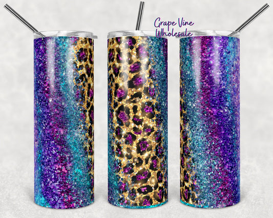 Leopard Print Agate Milky Way 20oz Skinny Tumbler Grape Vine Wholesale