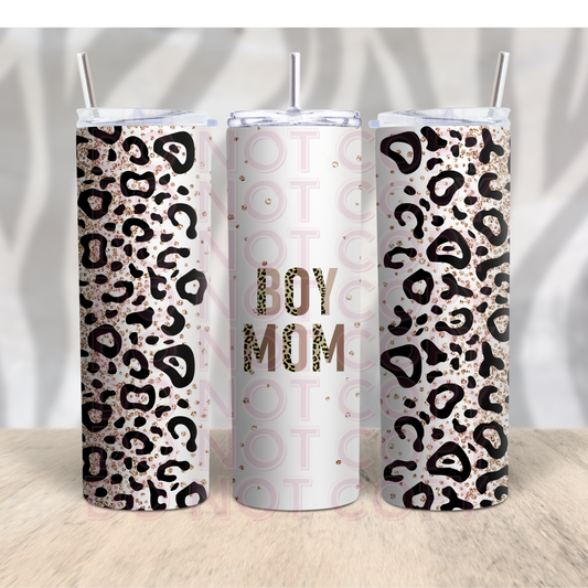 Leopard Print Boy Mom 20oz Skinny Tumbler Grape Vine Wholesale