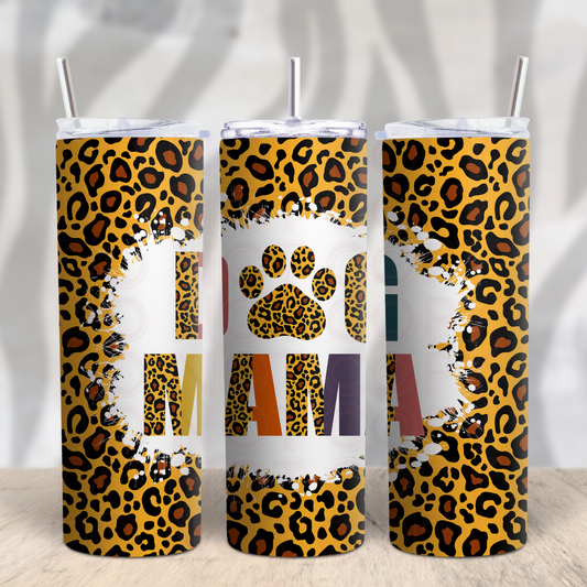 Leopard Print Dog Mama 20oz Skinny Tumbler Grape Vine Wholesale