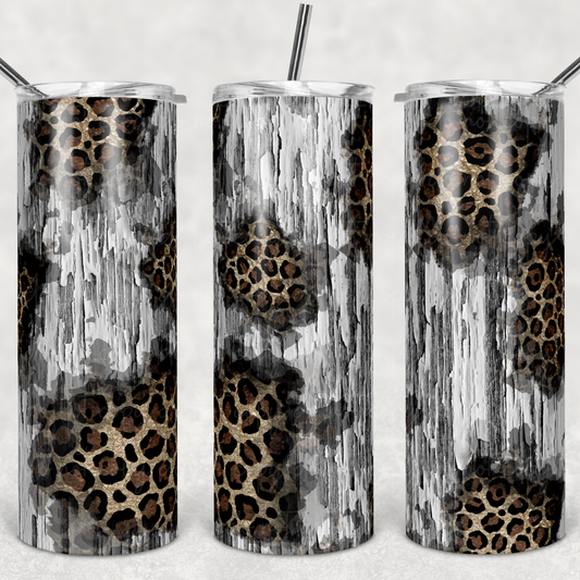 Leopard Print Peek a Boo 20oz Skinny Tumbler Grape Vine Wholesale