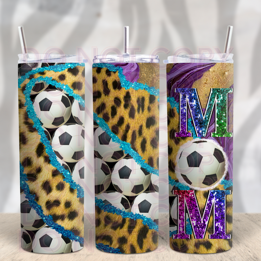 Leopard Print Soccer Mom 20oz Skinny Tumbler Grape Vine Wholesale