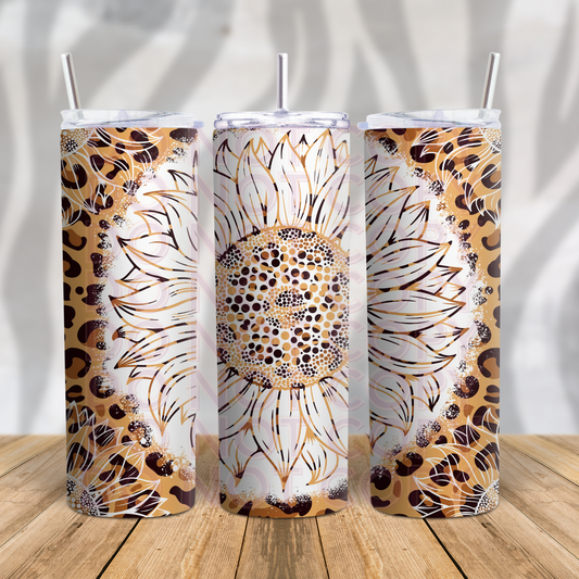 Leopard Sunflower 20oz Skinny Tumbler Grape Vine Wholesale