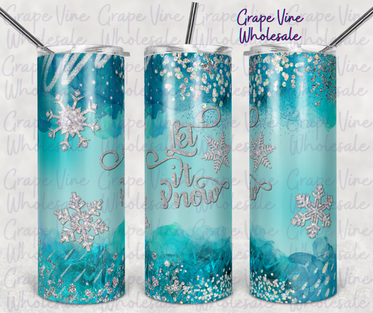 Let It Snow 20oz Skinny Tumbler Grape Vine Wholesale