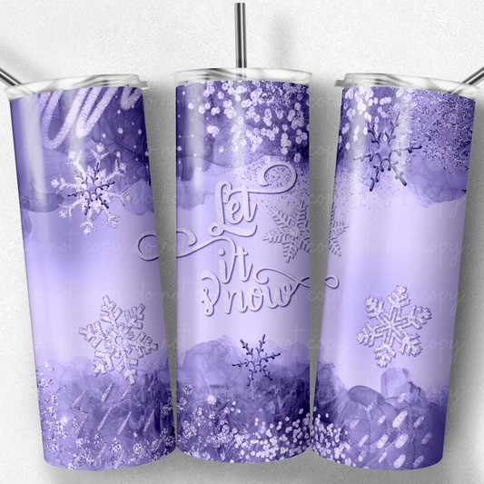 Let It Snow Purple 20oz Skinny Tumbler Grape Vine Wholesale