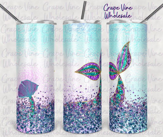 Lets Be Mermaids 20oz Skinny Tumbler Grape Vine Wholesale