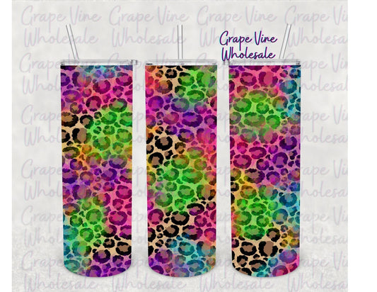 Little Bit Of Color With A little Bit Of Leopard 20oz Skinny Tumbler Grape Vine Wholesale