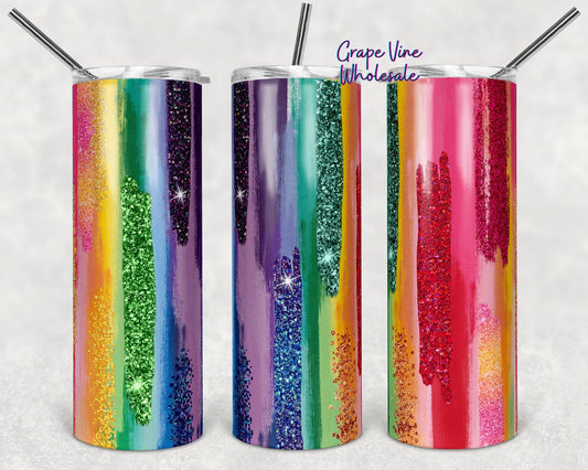 Live Your Life In Full Color 20oz Skinny Tumbler Grape Vine Wholesale