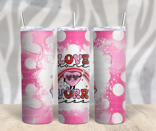 Love More Worry Less 20oz Skinny Tumbler Grape Vine Wholesale