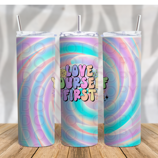 Love Yourself First 20oz Skinny Tumbler Grape Vine Wholesale