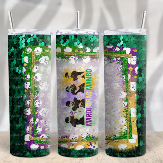 Luxe Mardi Gras Mambo 20oz Skinny Tumbler Grape Vine Wholesale