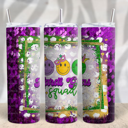 Luxe Mardi Gras Squad 20oz Skinny Tumbler Grape Vine Wholesale