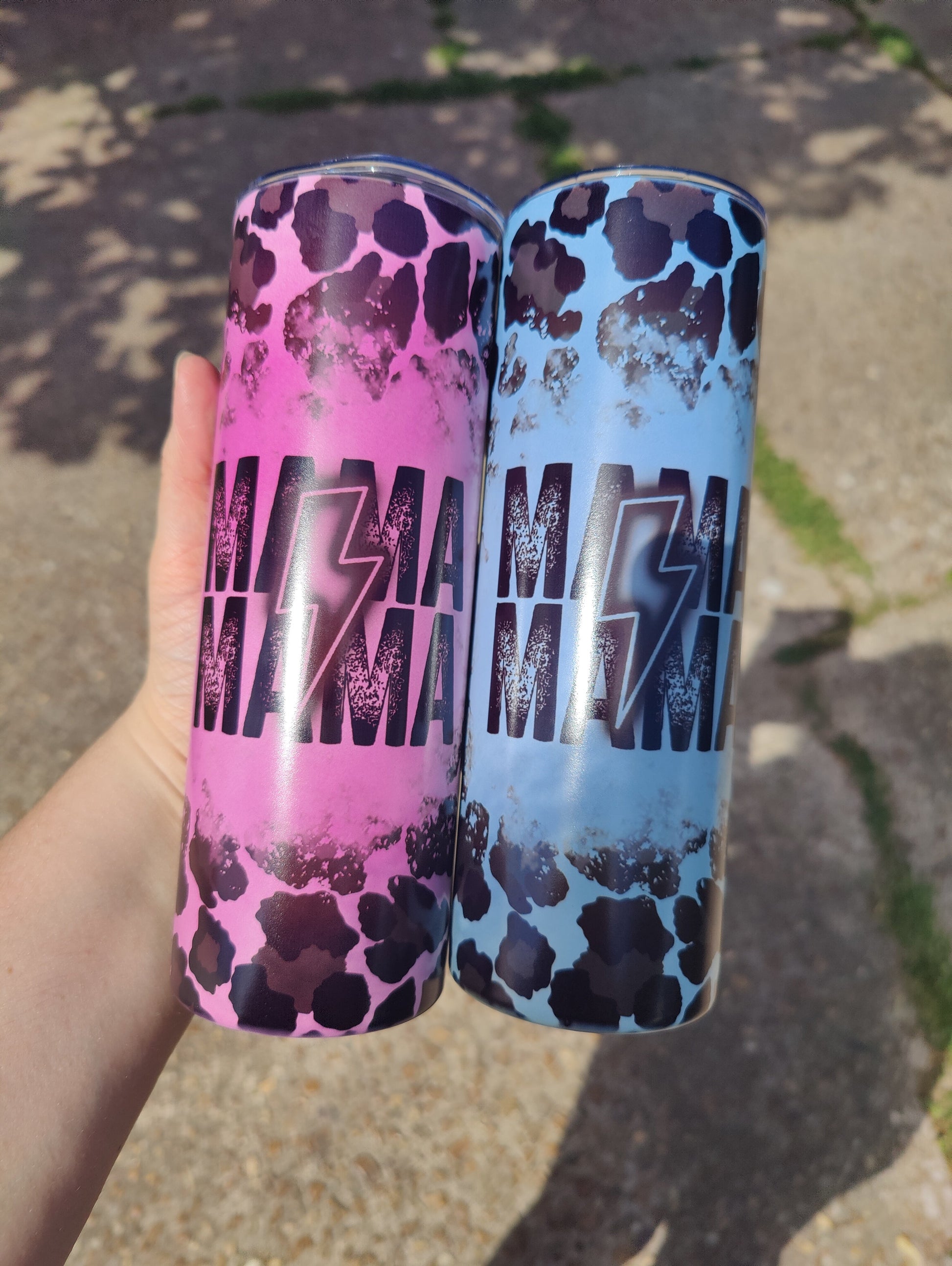 Mama Black Neon Bolt  *Color Changing* 20oz Skinny Tumbler Grape Vine Wholesale