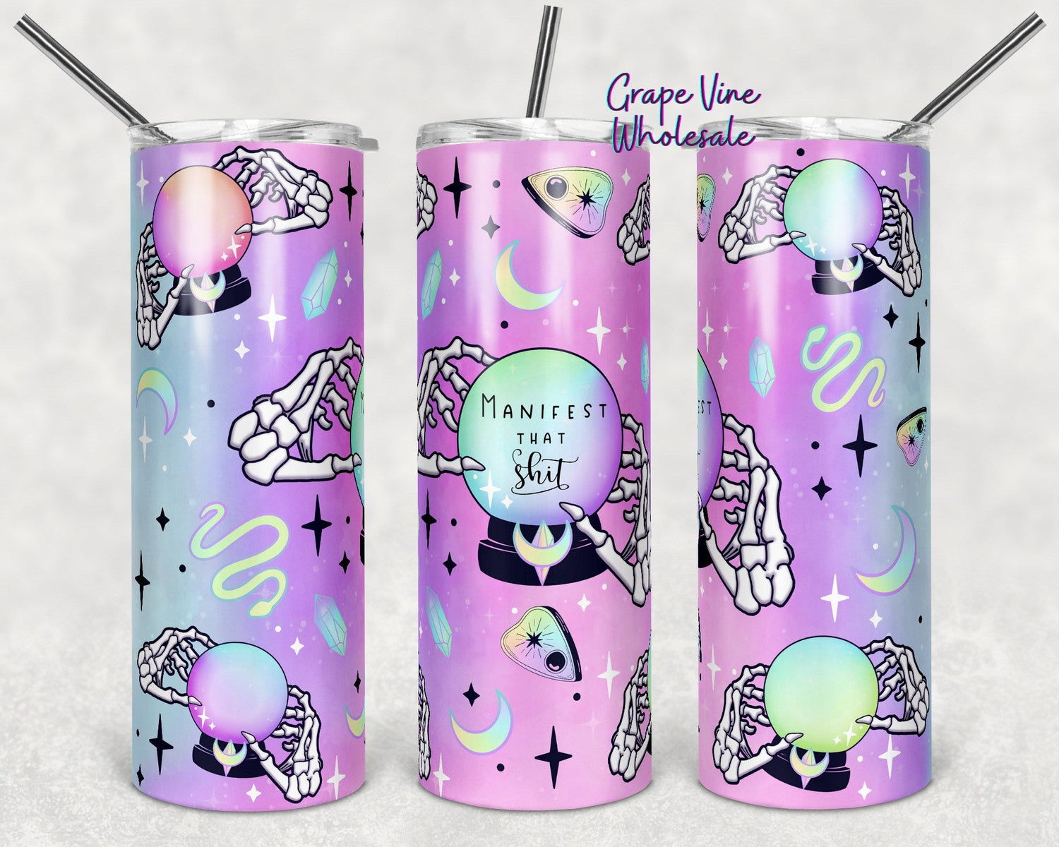 Manifest That Shit 20oz Skinny Tumbler Grape Vine Wholesale