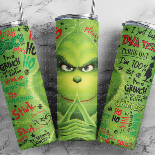 Mean&Green Cartoon Guy 20oz Skinny Tumbler Grape Vine Wholesale