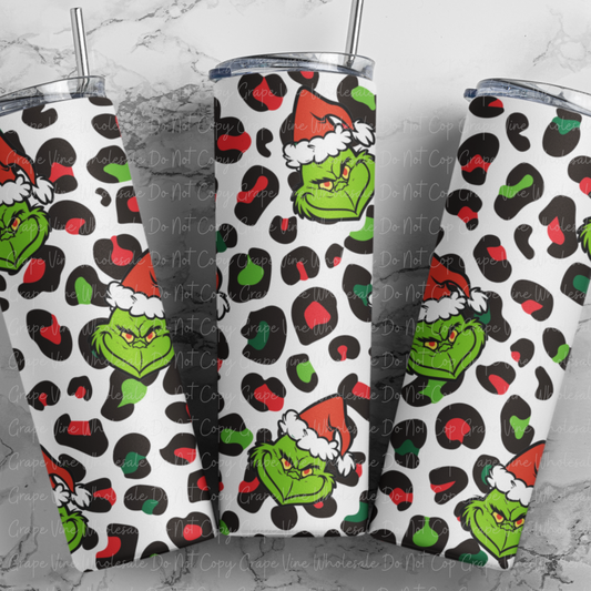 Mean Green Leoaprd Print 20oz Skinny Tumbler Grape Vine Wholesale