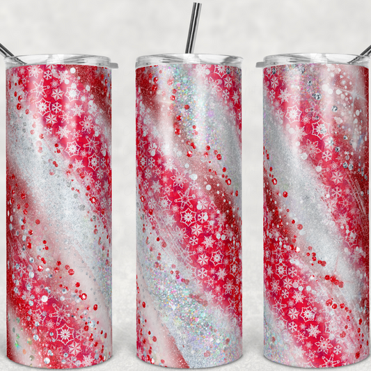 Milky Way Red Snowflakes  20oz Skinny Tumbler Grape Vine Wholesale