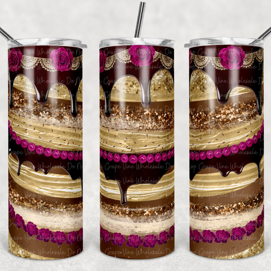 Million Layer Cake 20oz Skinny Tumbler Grape Vine Wholesale