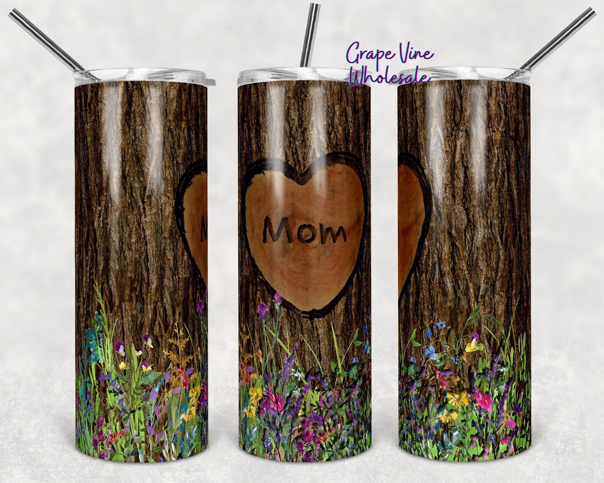 Mother Nature 20oz Skinny Tumbler Grape Vine Wholesale