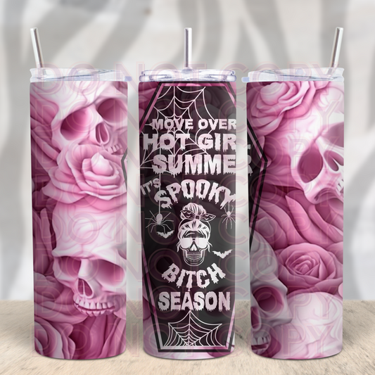 Move Over Hot Girl Summer It's Spooky Bitch Season 20oz Skinny Tumbler Grape Vine Wholesale