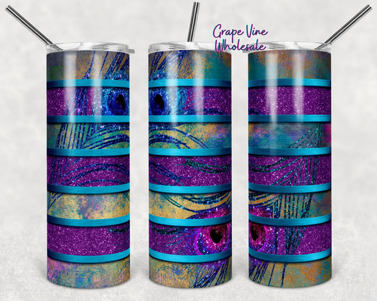 My Favorite Color Is Wild Peacock Stoke 20oz Skinny Tumbler Grape Vine Wholesale