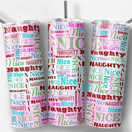 Naughty or Nice 20oz Skinny Tumbler Grape Vine Wholesale