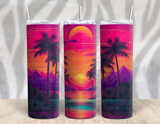 Neon Summer 20oz Skinny Tumbler Grape Vine Wholesale