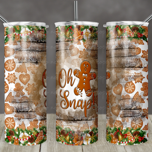 Oh snap (gingerbread man) 20oz Skinny Tumbler Grape Vine Wholesale