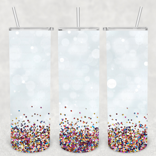 Ombre Party Glitter 20oz Skinny Tumbler Grape Vine Wholesale