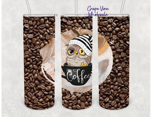 Owl Always Love Coffee 20oz Skinny Tumbler Grape Vine Wholesale