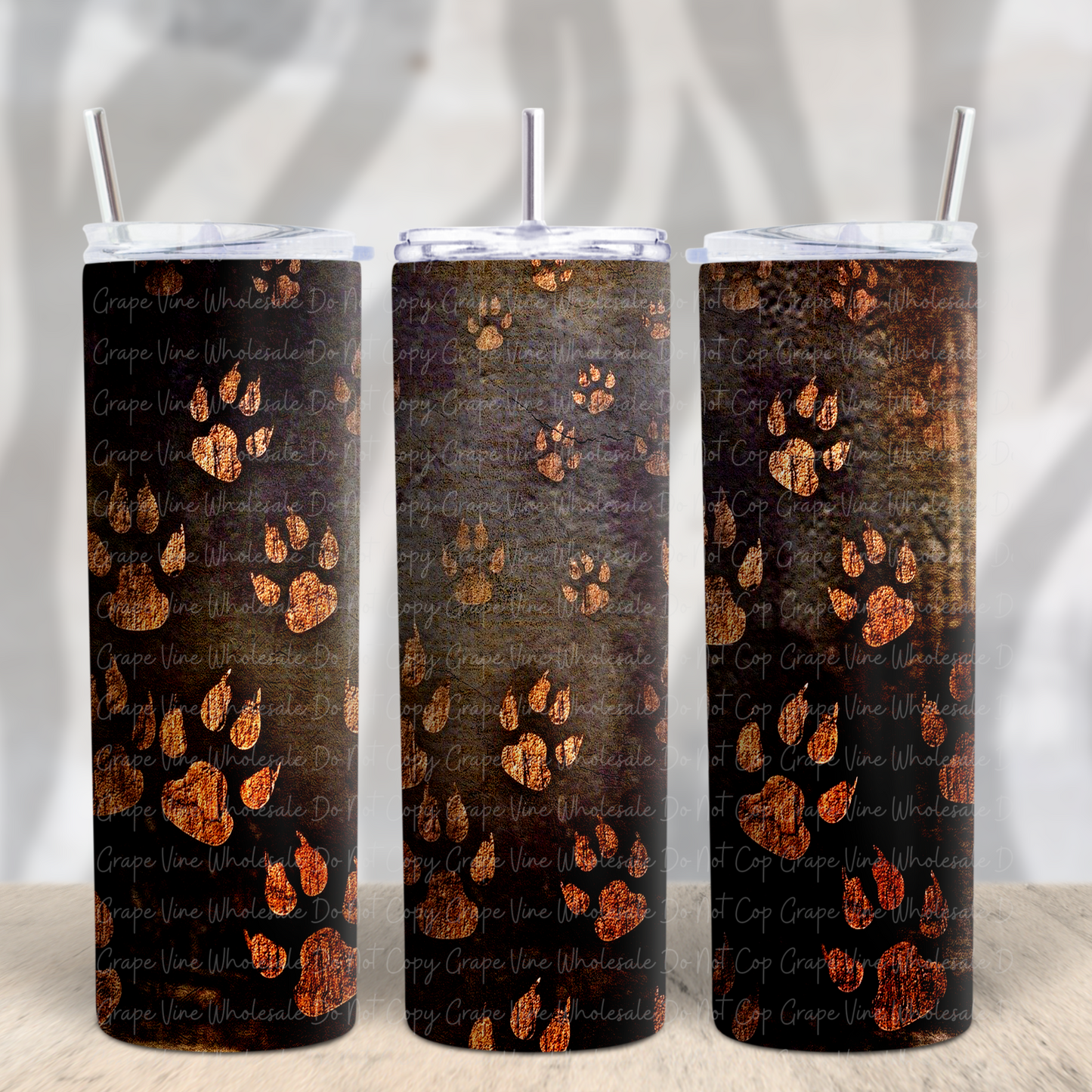 Pawprints on Mud 20oz Skinny Tumbler Grape Vine Wholesale