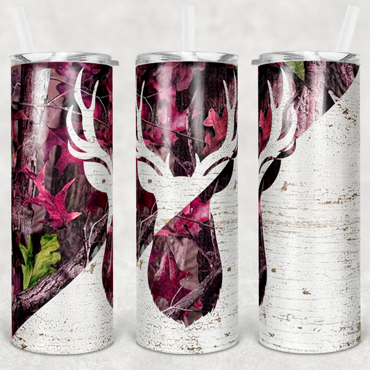 Pink Camo Buck 20oz Skinny Tumbler Grape Vine Wholesale