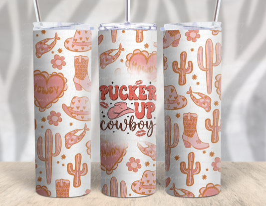 Pucker Up Cowboy 20oz Skinny Tumbler Grape Vine Wholesale