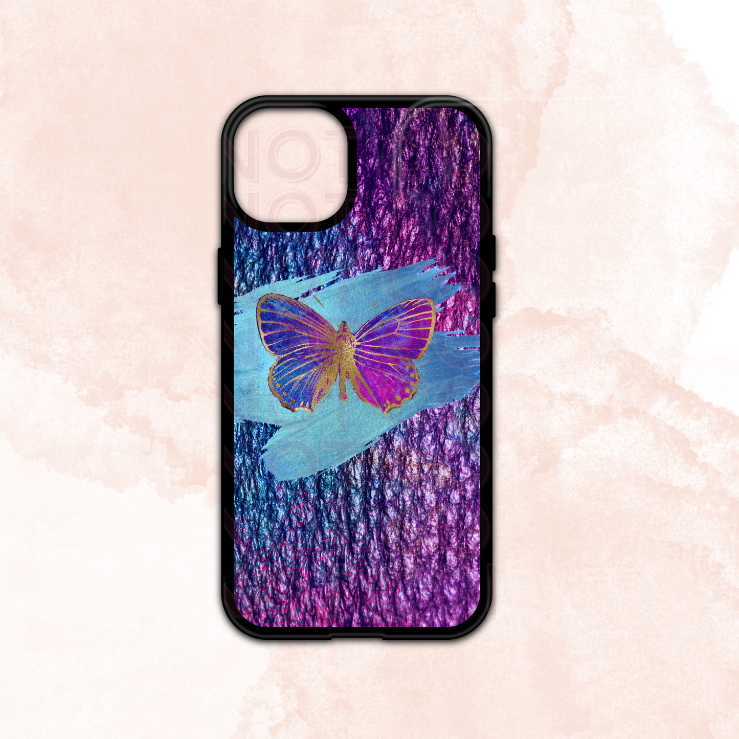 Purple Butterfly iPhone Case Slight Glitter Finish MOQ 5 Grape Vine Wholesale