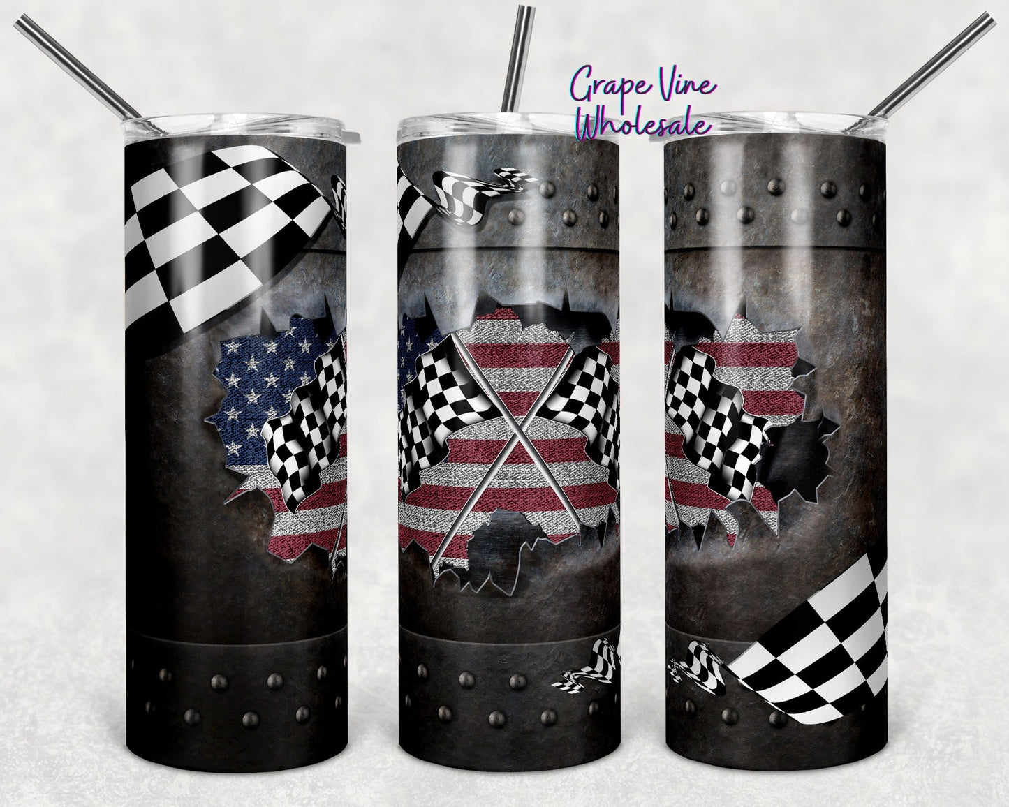 Red White & Racing 20oz Skinny Tumbler Grape Vine Wholesale