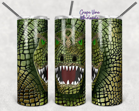 Roaring Green Dino 20oz Skinny Tumbler Grape Vine Wholesale