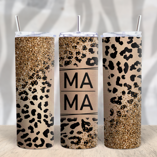 Rose Gold Leopard Mama 20oz Skinny Tumbler Grape Vine Wholesale