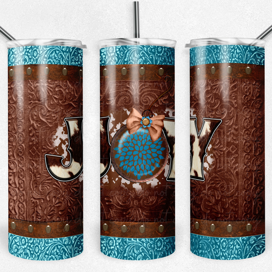 Rustic Teal JOY 20oz Skinny Tumbler Grape Vine Wholesale