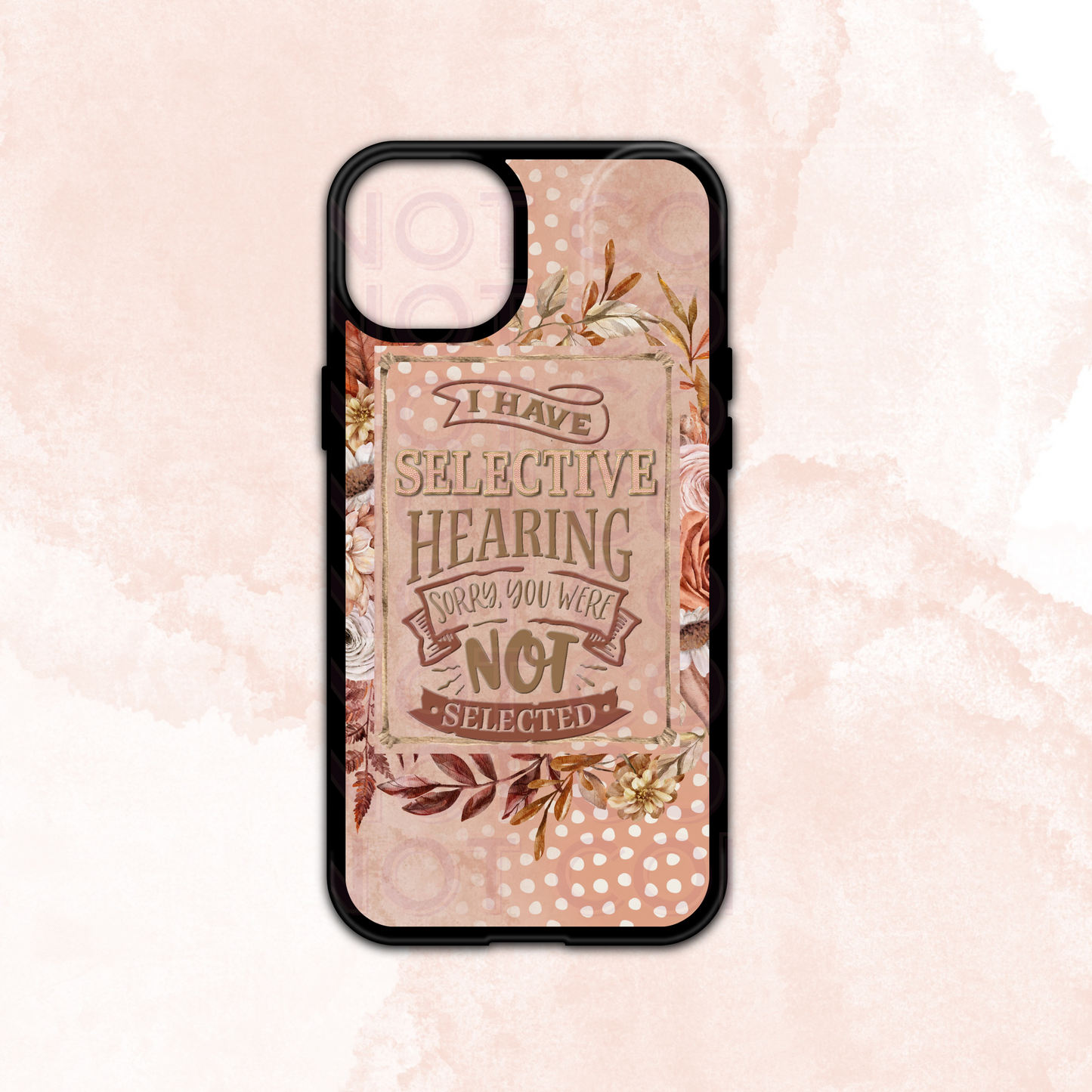 Selective Hearing iPhone Case Slight Glitter Finish MOQ 5 Grape Vine Wholesale