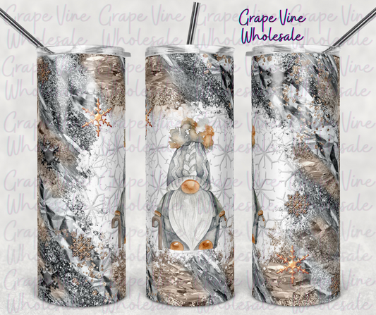 Silver Milky Way Gnomeflakes 20oz Skinny Tumbler Grape Vine Wholesale