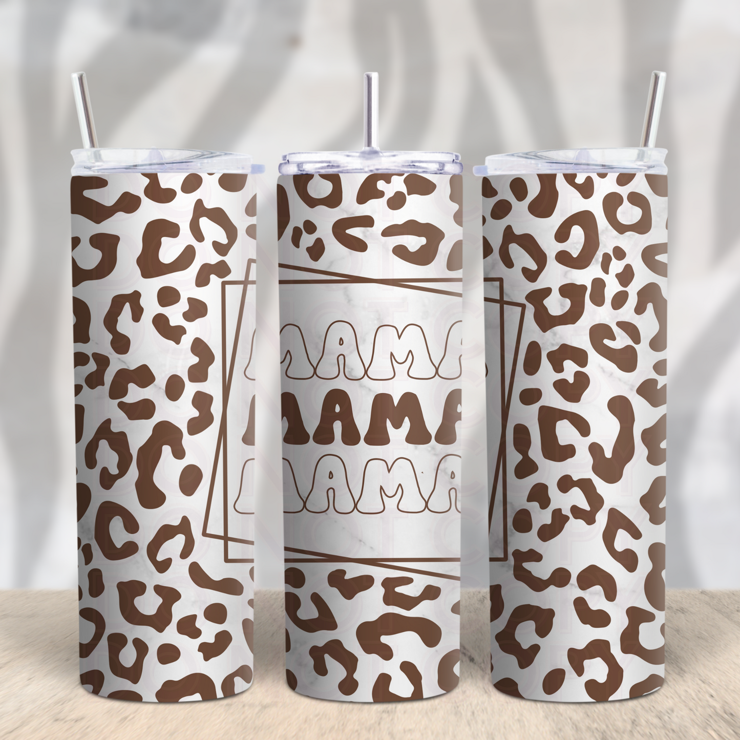 Simple Leopard Mama 20oz Skinny Tumbler Grape Vine Wholesale