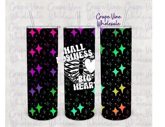 Small Business Big Heart 20oz Skinny Tumbler Grape Vine Wholesale