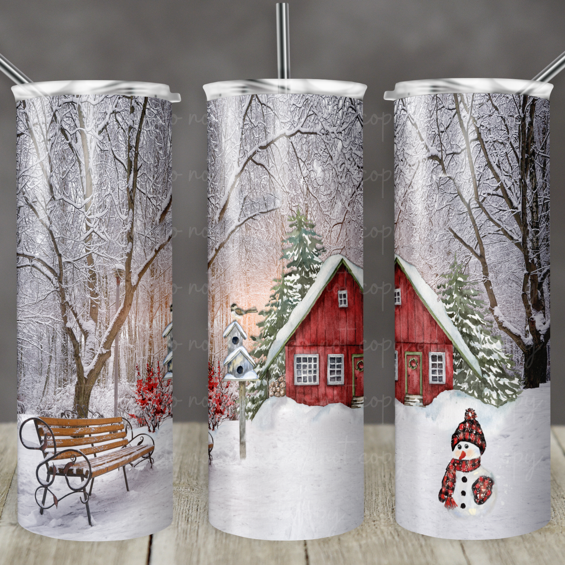 Snowy Cabin 20oz Skinny Tumbler Grape Vine Wholesale