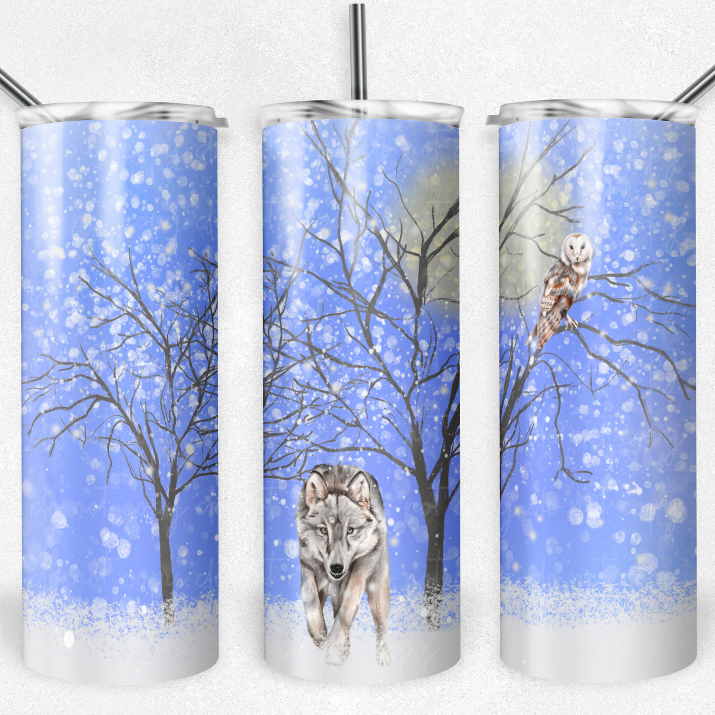 Snowy Wolf 20oz Skinny Tumbler Grape Vine Wholesale