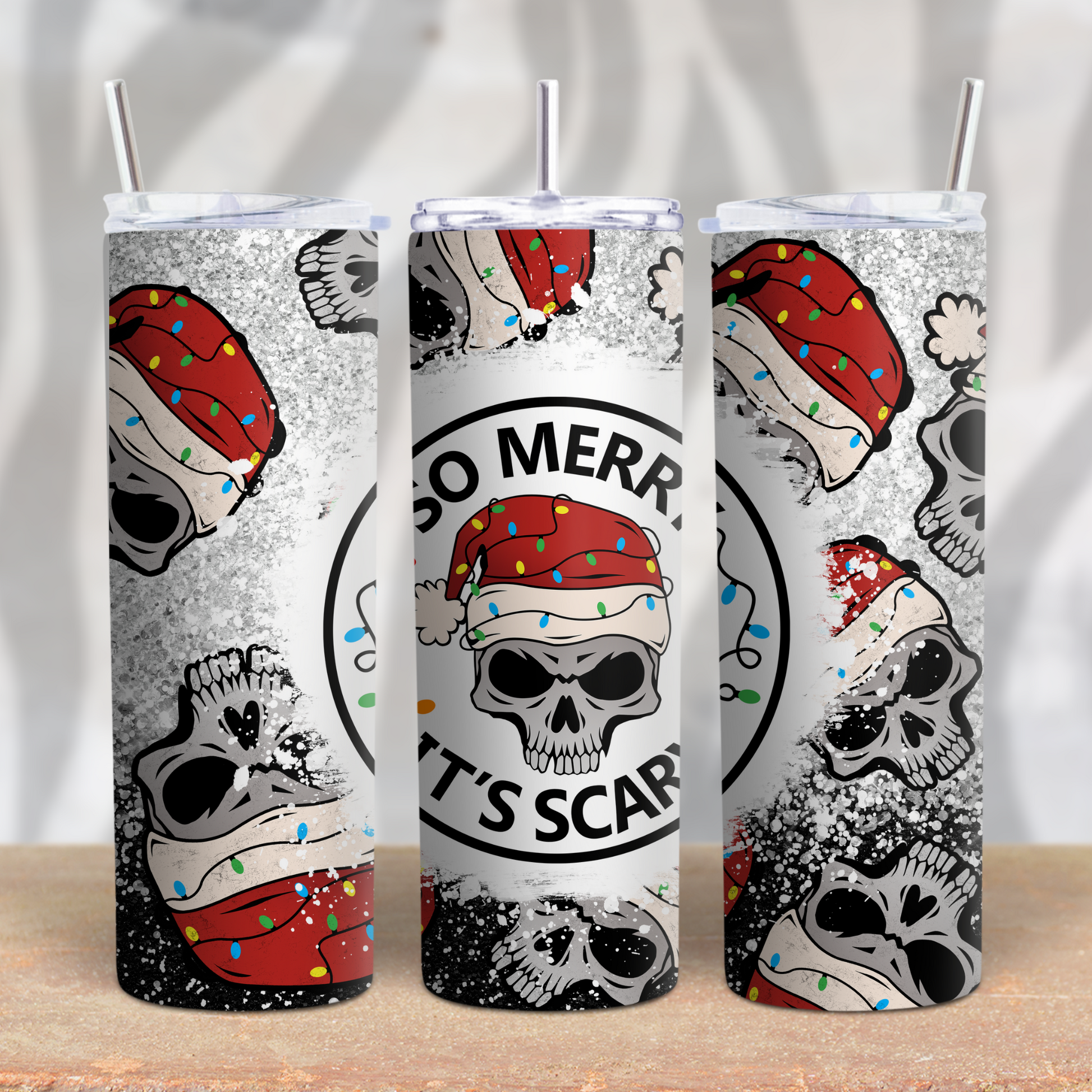 So Merry It's Scary 20oz Skinny Tumbler Grape Vine Wholesale