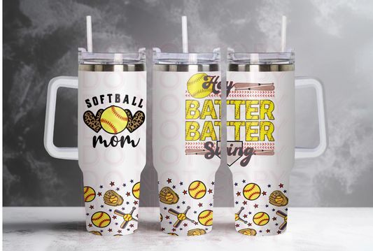 Softball Mom 40oz tumbler Grape Vine Wholesale