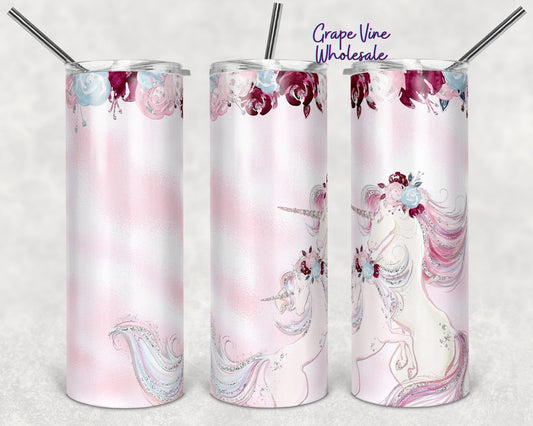 Sparkle Like A Unicorn Pink 20oz Skinny Tumbler Grape Vine Wholesale