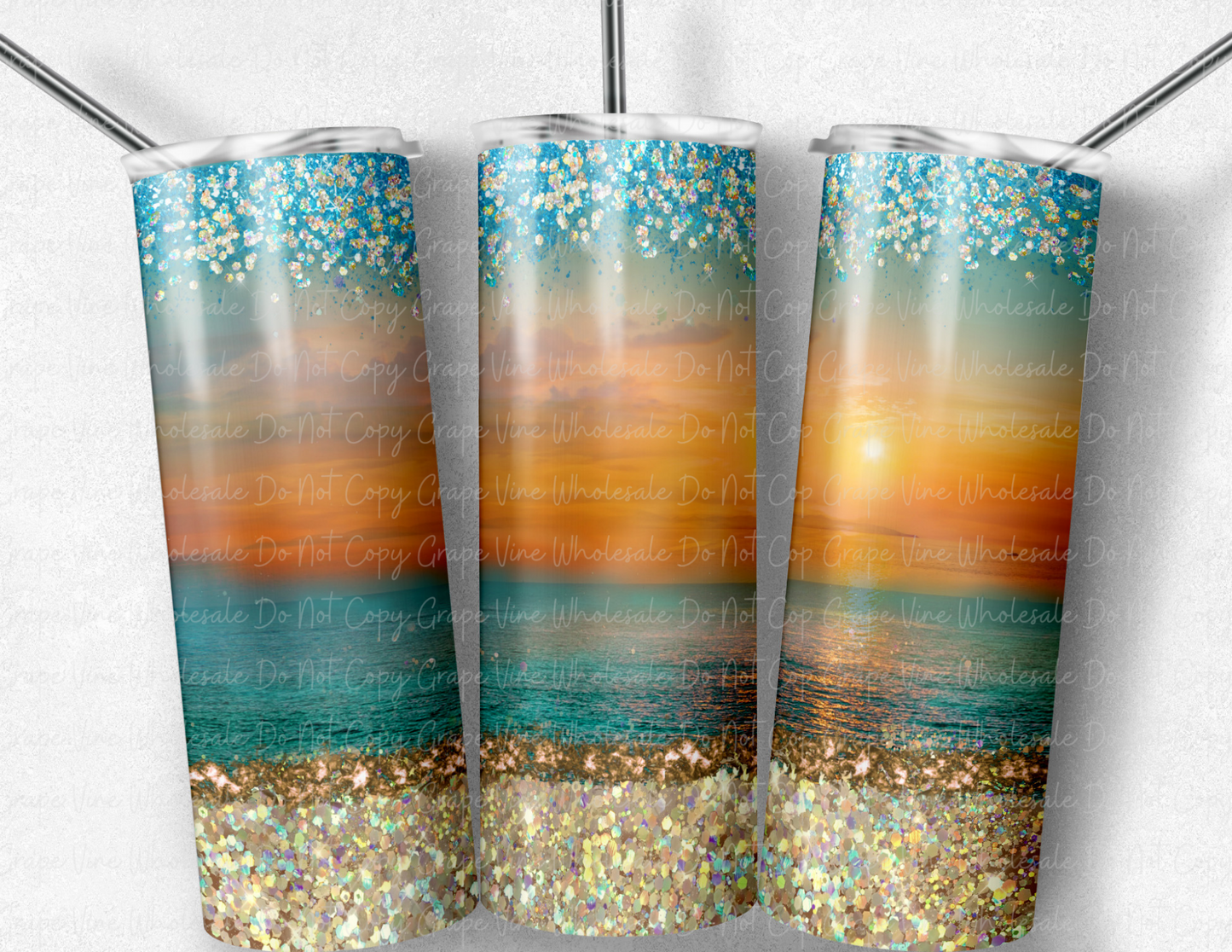 Sparkling Beach 20oz Skinny Tumbler Grape Vine Wholesale